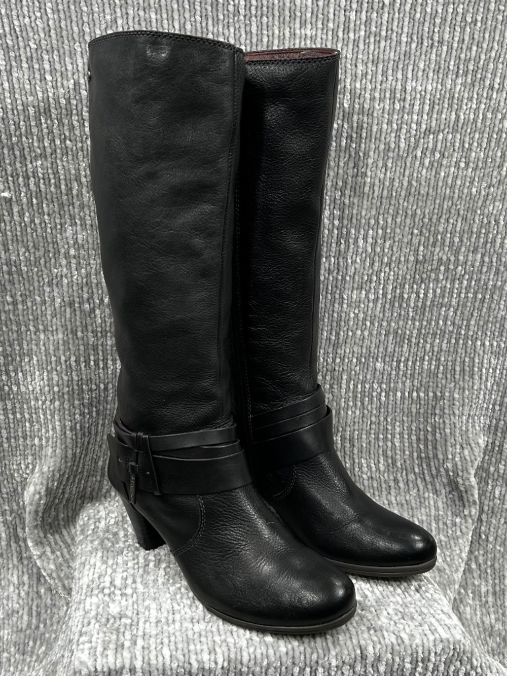 Pikolinos Black Soft Leather Heeled Boots Size 38
